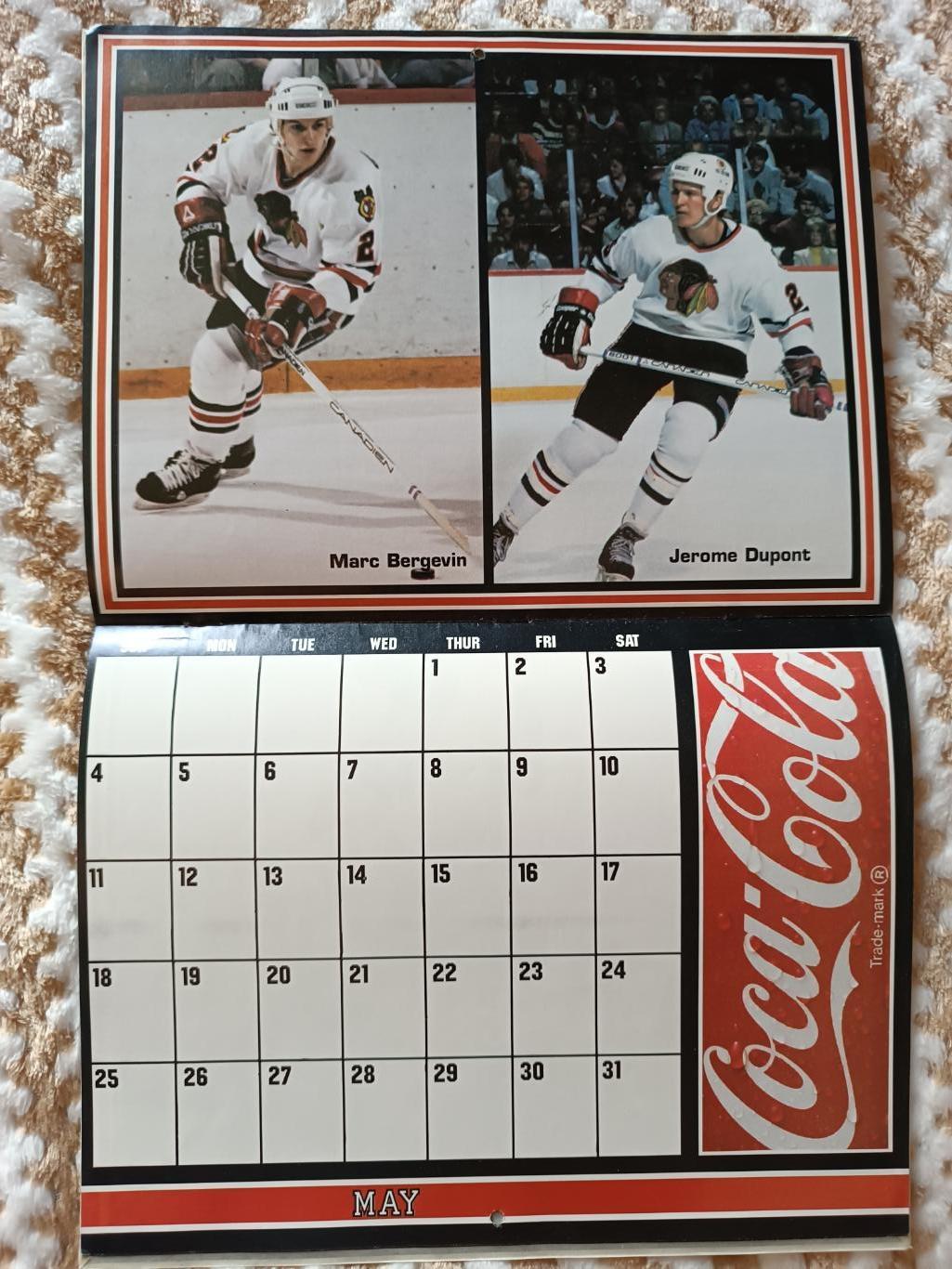 ХОККЕЙ КАЛЕНДАРЬ ЧИКАГО БЛЭКХОУКС НХЛ 1985-86 NHL CHICAGO BLACK HAWKS CALENDAR 3