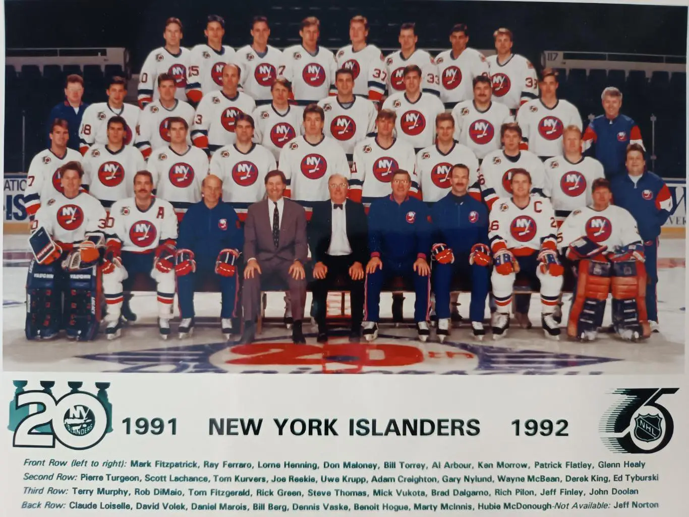 ХОККЕЙ ПОСТЕР ПЛАКАТ ФОТO 1991-1992 NEW YORK ISLANDERS POSTER 1