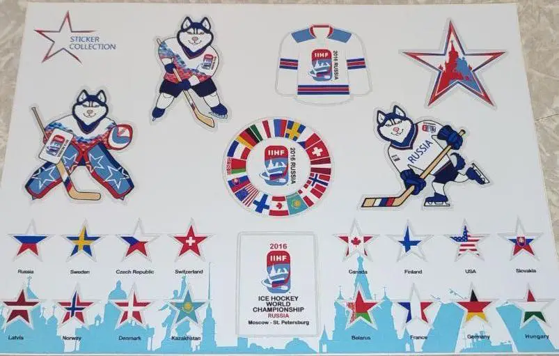 ХОККЕЙ НАБОР НАКЛЕЕК НХЛ ЧЕМПИОНАТ МИРА ПО ХОККЕЮ 2016 WORLD CHAMPIONSHIP NHL 4