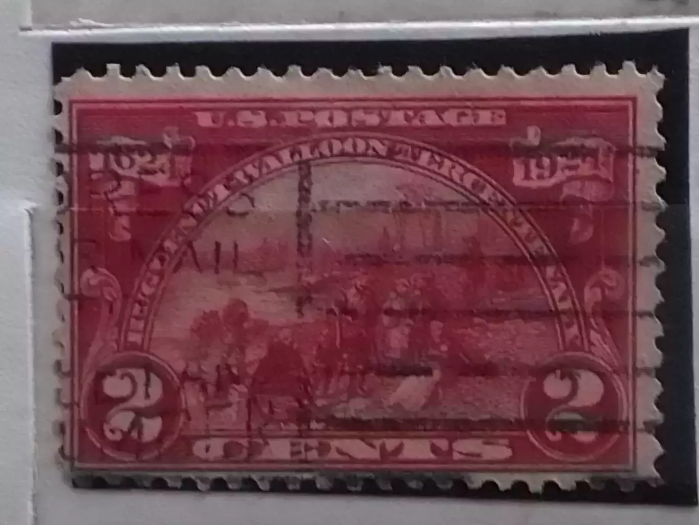 US Postage.1924.№492. карминово-розовая-2 цента.( гашеная.) коллекционная марка.