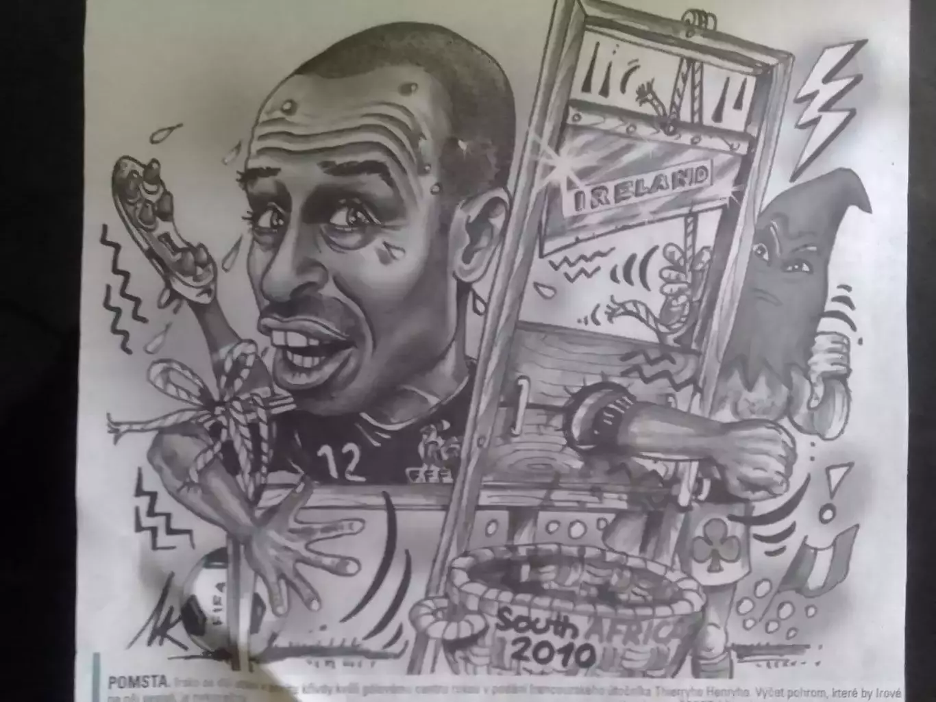 Дружеский шарж Терри АНРИ 19 Х 18 см. Оптом скидки до 30%.