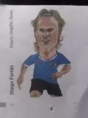 Дружеский шарж Диего ФОРЛАН 5 Х 7 см. Оптом скидки до 30%.