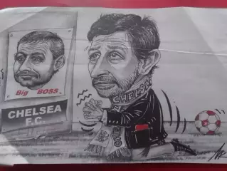 Дружеский шарж Каха КАЛАДЗЕ 13 Х 21 см. Оптом скидки до 30%.