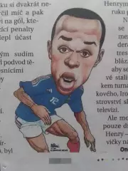 Дружеский шарж Тери АНРИ, Франция 5 Х 7 см. Оптом скидки до 30%.