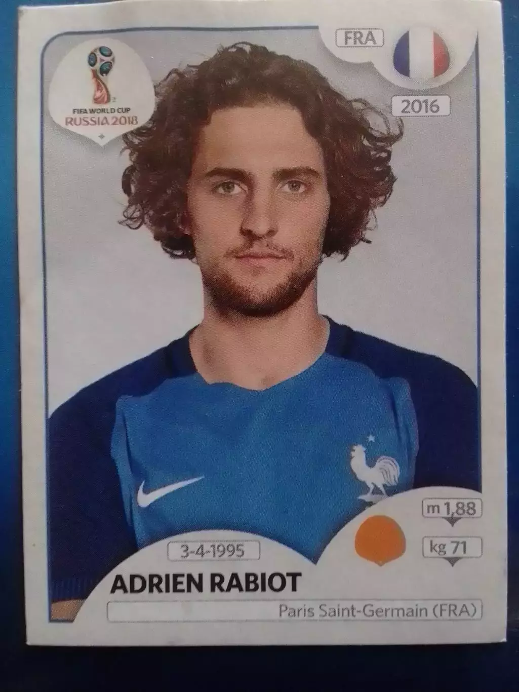 Паннини. Adrein RABIOT. Франция. ПСЖ. ЧМ 2018. Оптом скидки 30%
