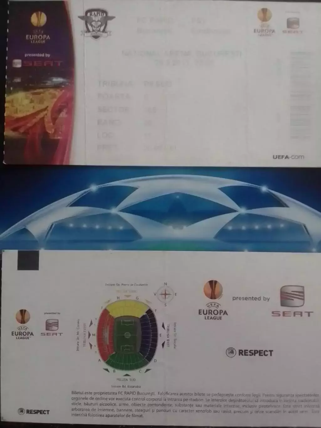 РАПИД Бухарест, Румыния - PSV EINDHOVEN. ЕЙНДХОВЕН. 29.08.2011. Оптом скидки 30%