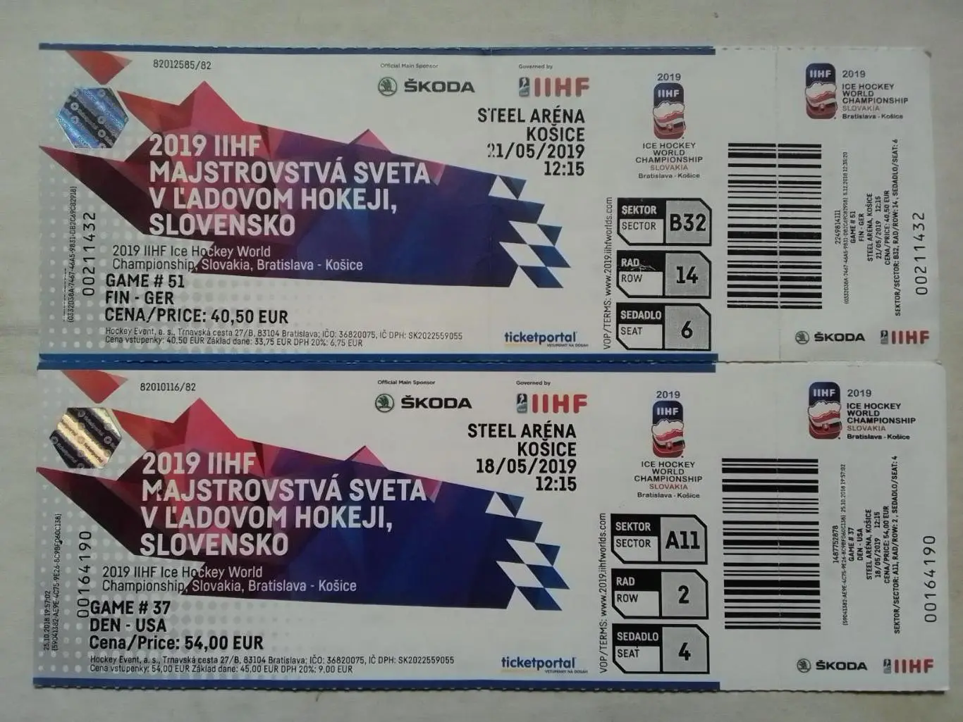 ЧМ по Хоккею в Словакии. DEN/ ДАНИЯ - USA/ США 18.05.2019. Оптом скидки до 30%! 1