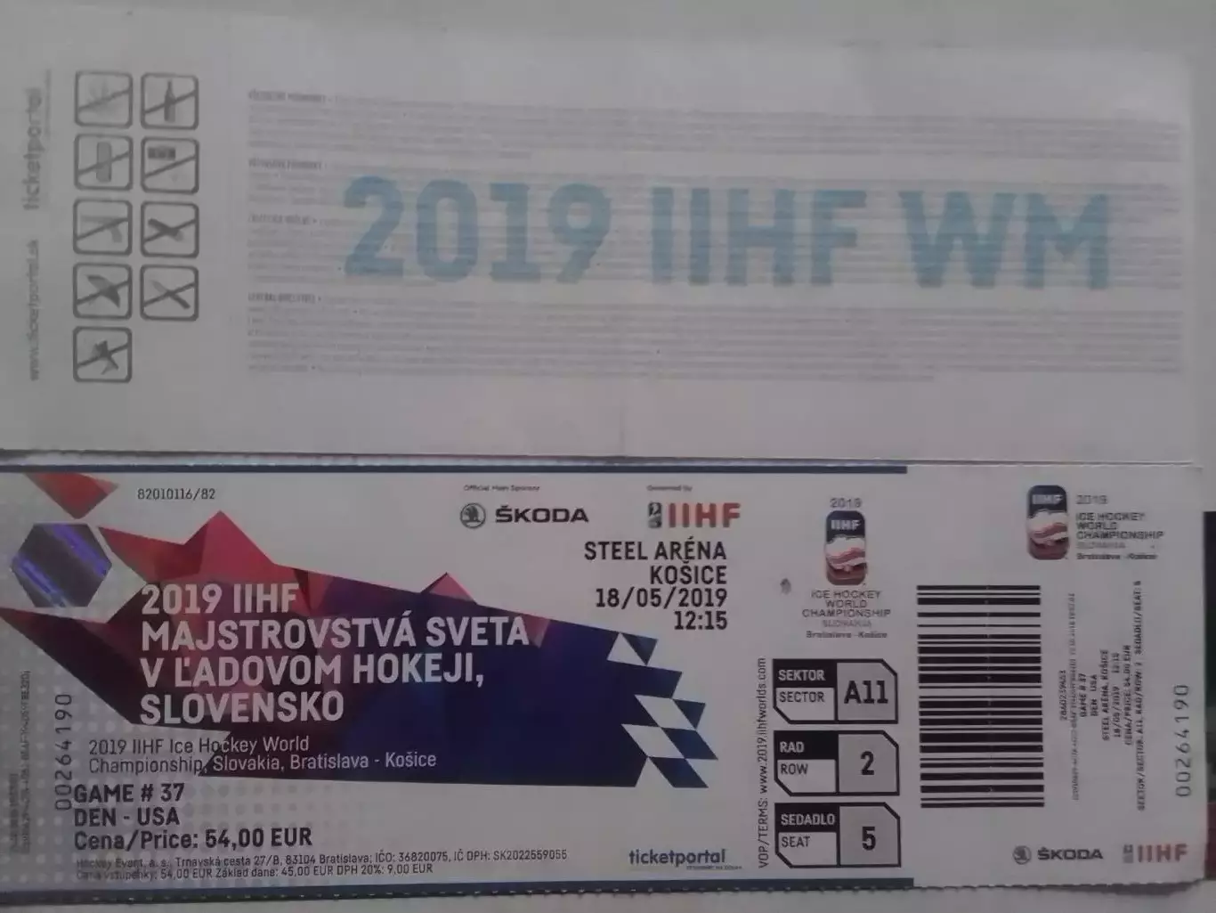 ЧМ по Хоккею в Словакии. DEN/ ДАНИЯ - USA/ США 18.05.2019. Оптом скидки до 30%!