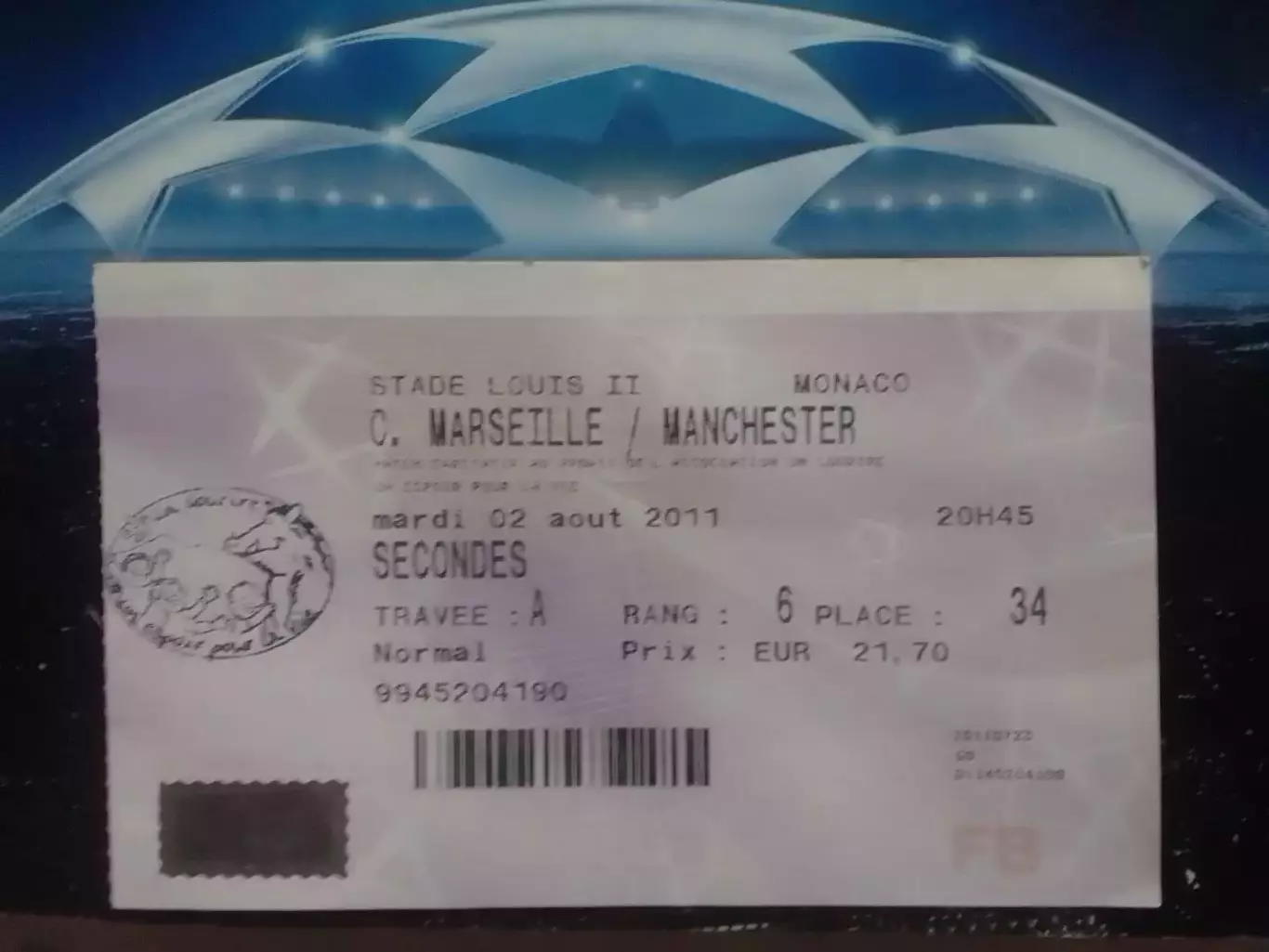 ОМ ОЛИМПИК МАРСЕЛЬ - MANCHESTER. МАНЧЕСТЕР 2.08.2011. Оптом скидки 30%! Дз