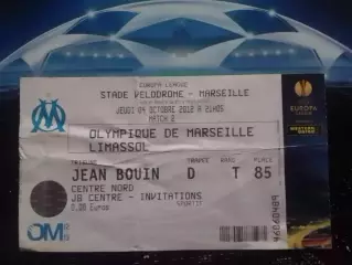 ОLYMPIQUE ОЛИМПИК МАРСЕЛЬ - LIMASSOL 4.10.2012. Оптом скидки 30%! Дз