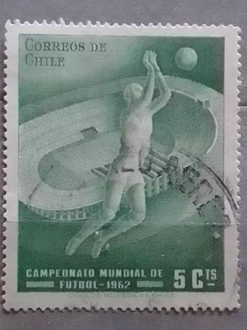 Марка Чили-1962. № 598. Чемпионат мира по футболу 1862. Оптом скидки до 47%!