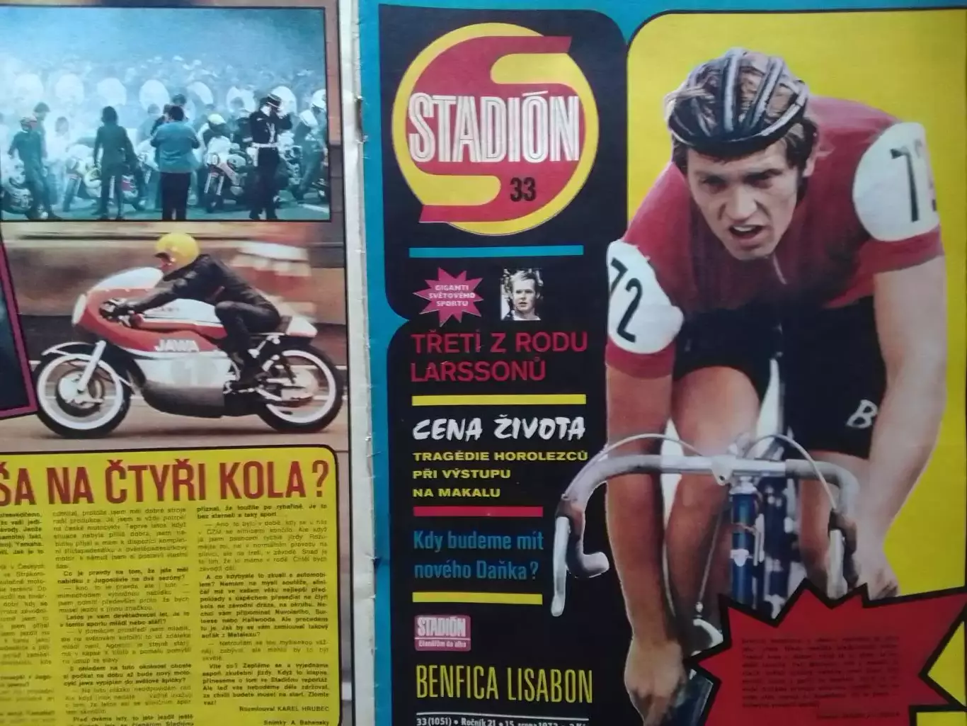 Stadion (Стадион).№ 33 1973 (Чех.) Мотогонки. Легкая атлетика. Оптом cкидки 30%!