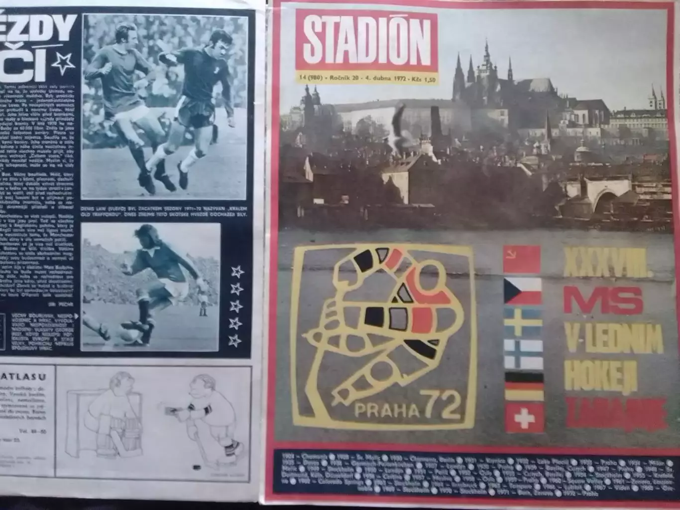 Stadion (Стадион).№ 14 (980) 1972 (Чех.) Хоккей ЧМ, Футбол. Оптом cкидки 30%