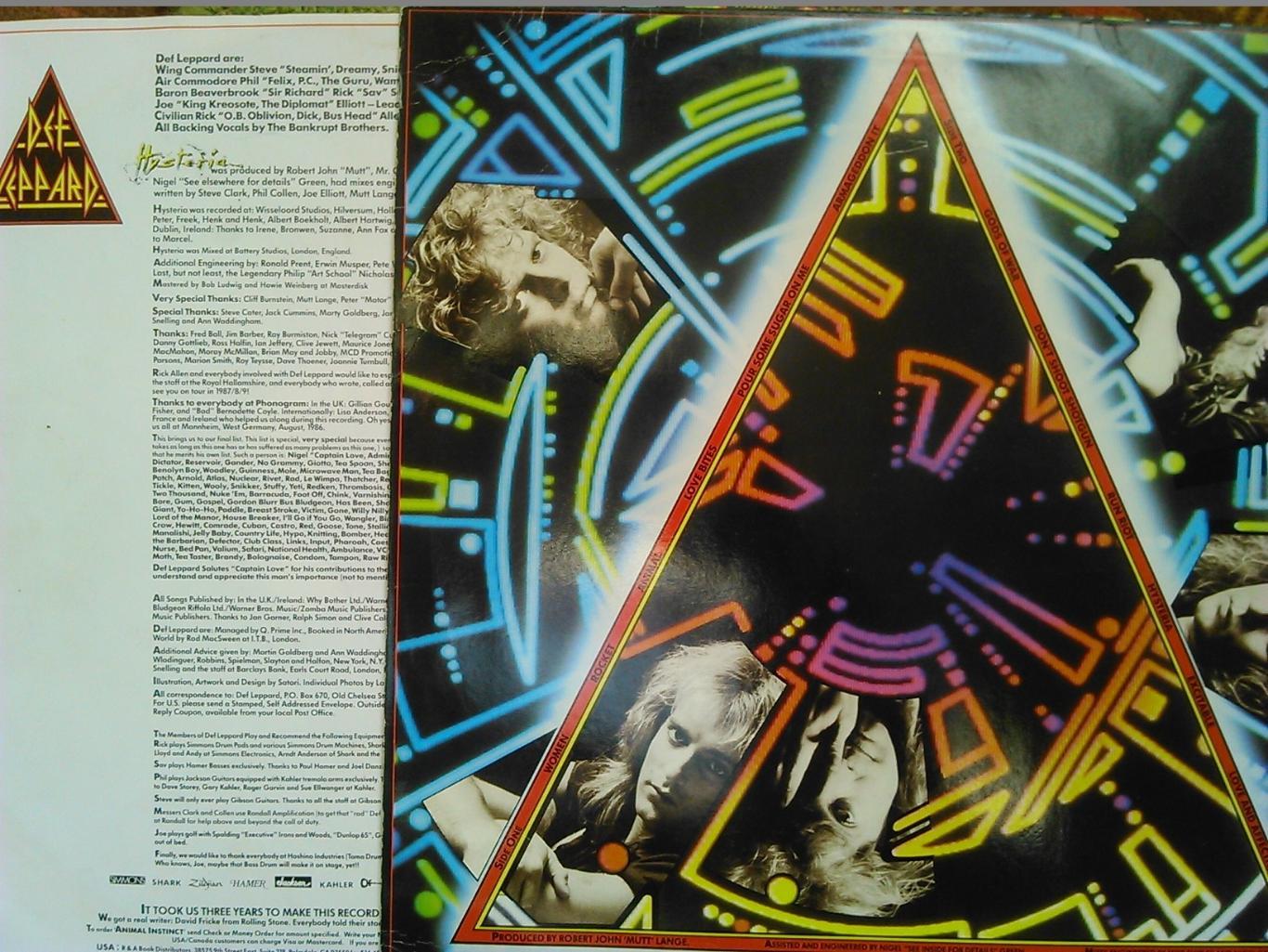 DEF LEPPARD -Hysteria. LP 1987. Оптом скидки до 50%! Торг на АБВ! 2
