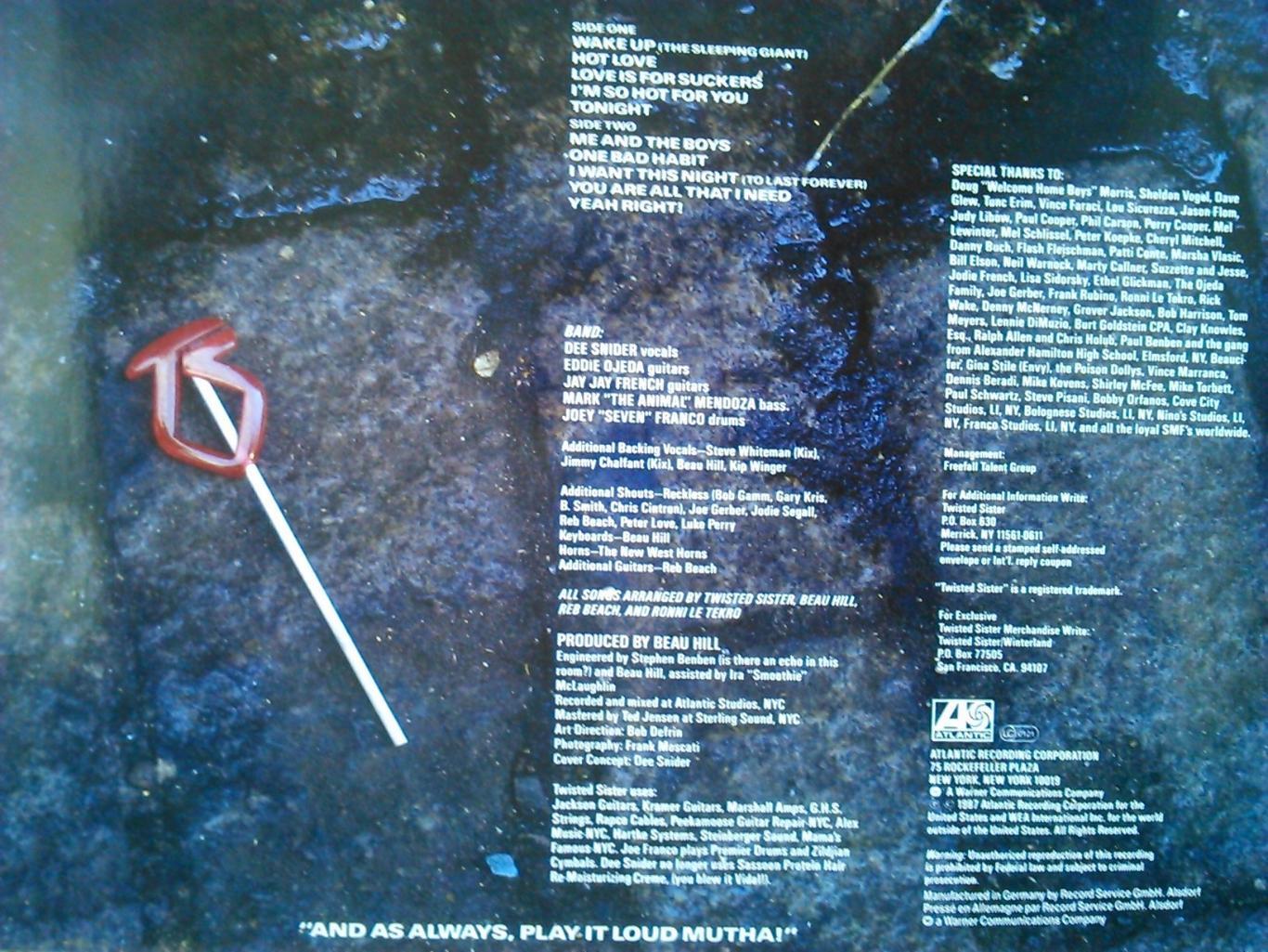 LP.TWISTED SISTER-Love Is For Suckers/1987 Оптом скидки до 49%! 1