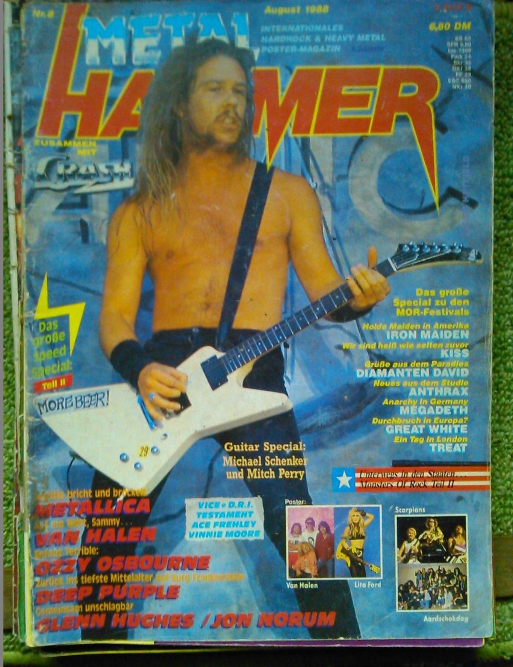 журнал METAL HAMMER #8/1988(МЕТАЛ ХАММЕР.Германия). Оптом скидки до 50%!