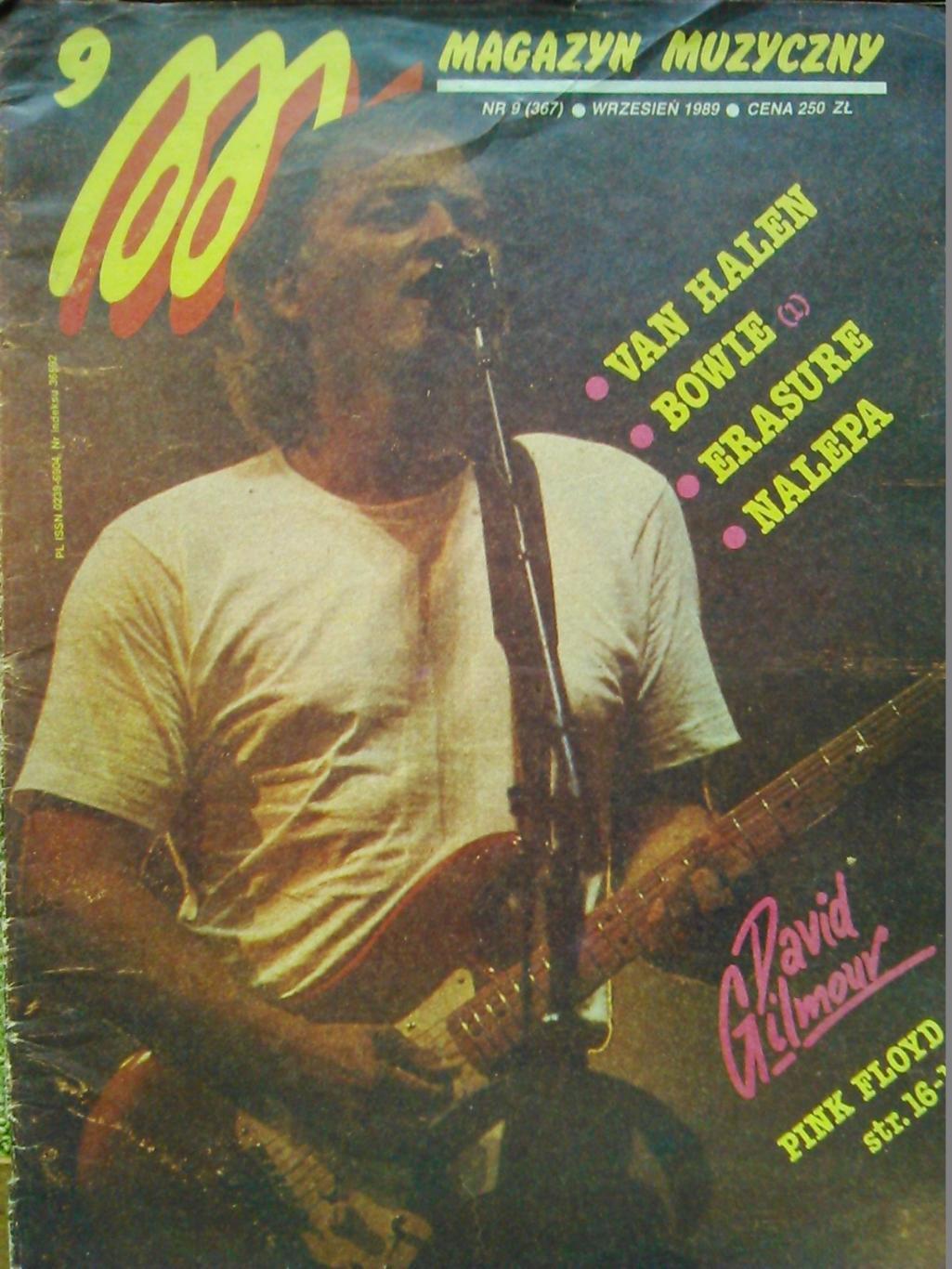 Magazyn muzyczny #9/1989/(Польща). Музыкальный журнал.Дэвид Гилмор из Пинк Флойд