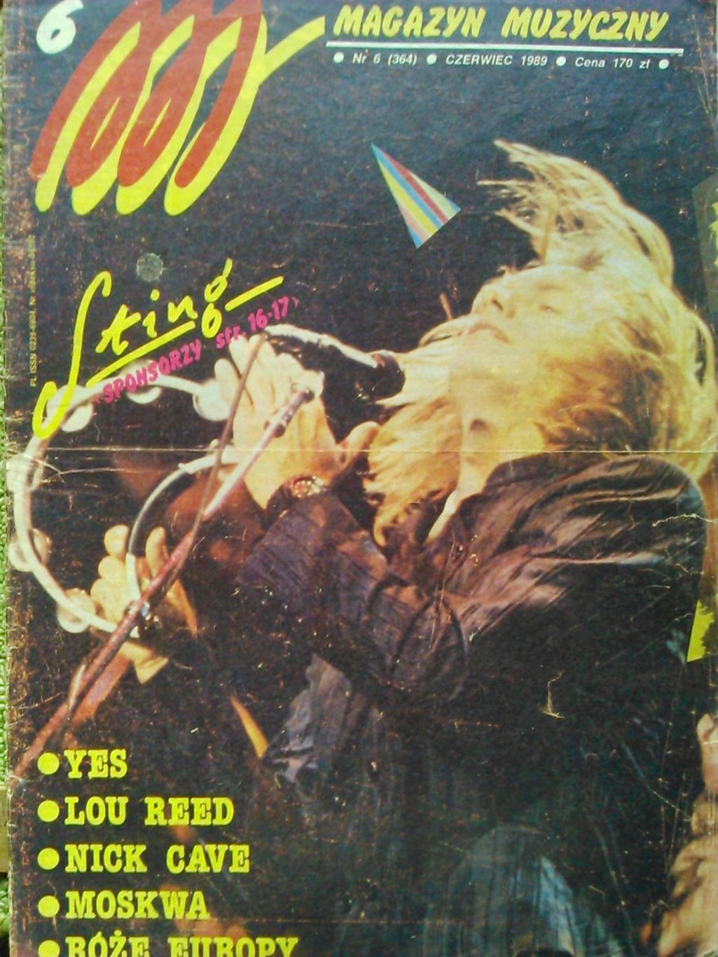 Magazyn muzyczny #6/1989/(Польща). Музыкальный журнал. Стинг.Пинк Флойд,Юрай Хип 5