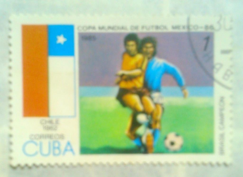 Куба.1985.№2915.1(с) Футбольный чемпионат мира в Мексике 1986.(гашеная)