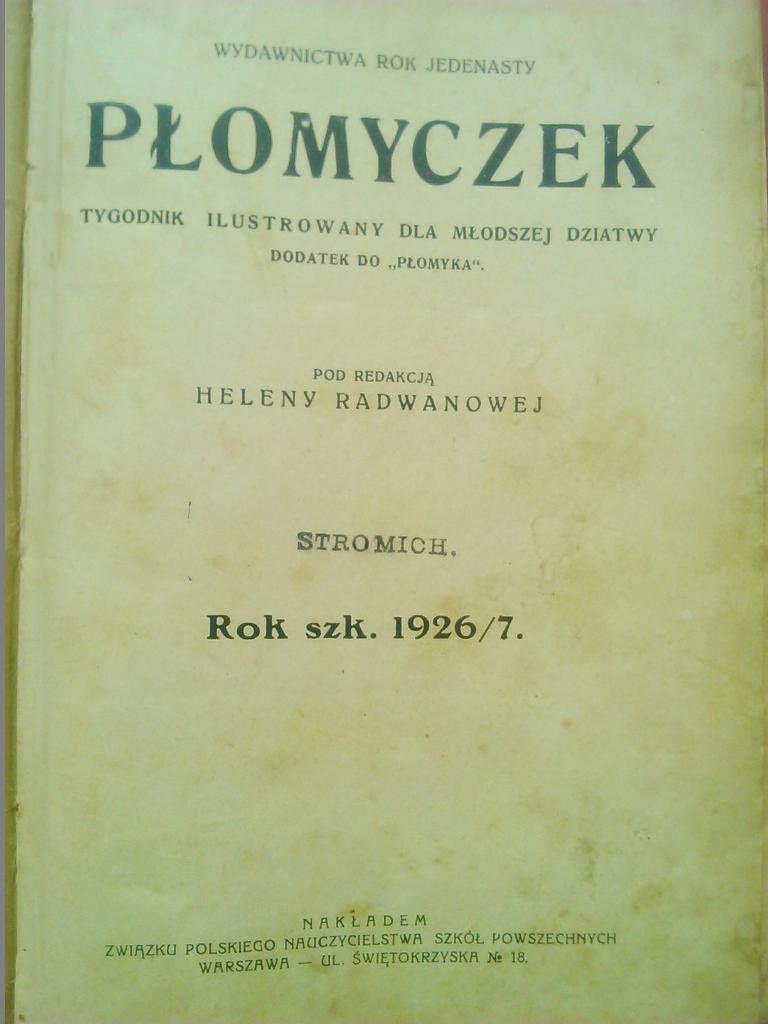 PLOMYCHEK.(Лучик.) Варшава 1926/27 г.