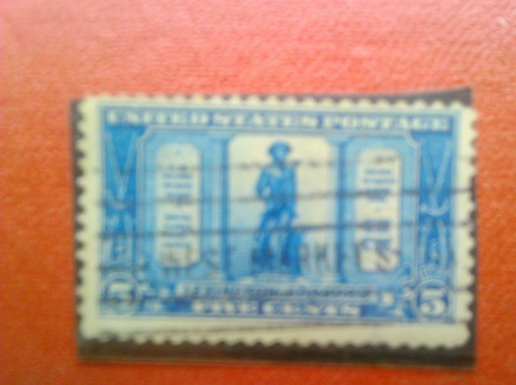US Postage.1925 .№498. синяя-5центов.( гашеная.) коллекционная марка США.