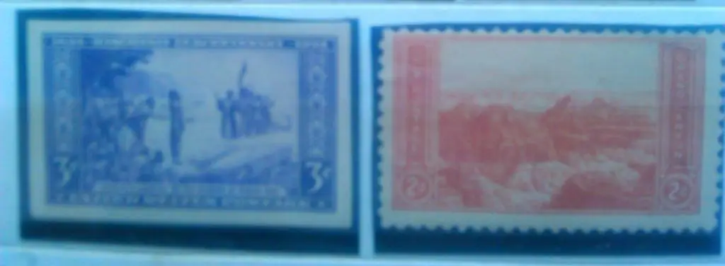 US Postage.1934 г.№582. Гранд Каньйон. красная .-2 цент.(не гашеная.)