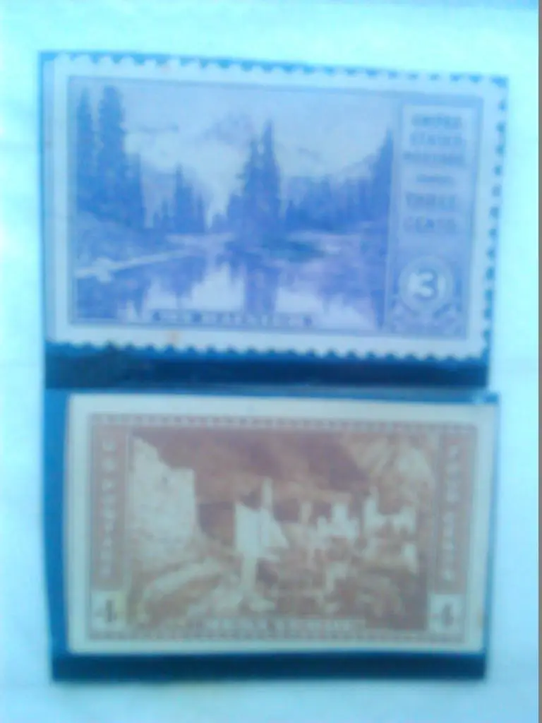 US Postage.1934 г.№583. Национальный парк . фиолет .-3 цент.(не гашеная.)