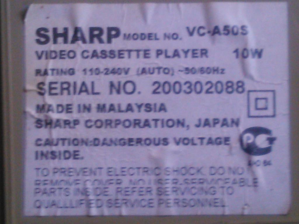 Видеомагнитофон SHARP VC-A150 3