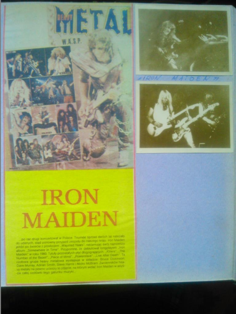 фотографии, вырезки для любителей IRON MAIDEN (хэви-метал-рок)