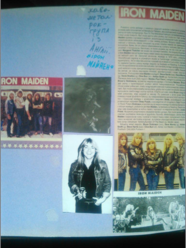 фотографии, вырезки для любителей IRON MAIDEN-2 (хэви-метал-рок)