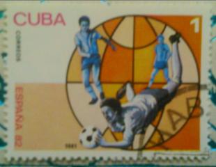 Куба.1981. №2544. 1(с) Футбольный чемпионат мира в Испании 1982.(гашеная)