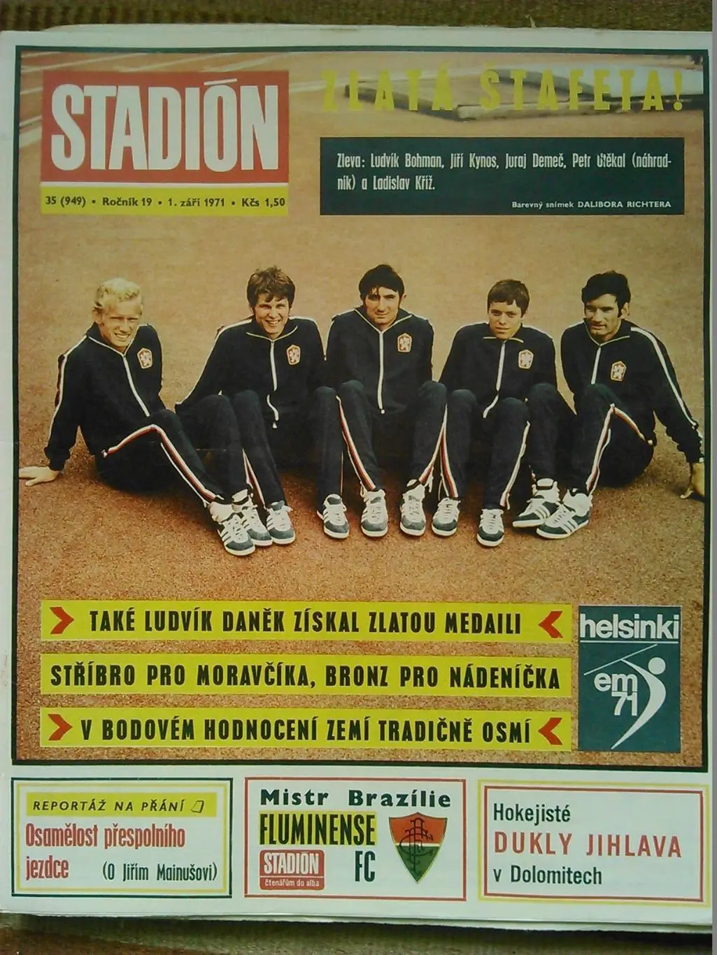 Stadion (Стадион).№ 37 (951) 1971 (Чех.) -ФУТБОЛ. ХОКЕЙ.. Оптом cкидки 35%! 1