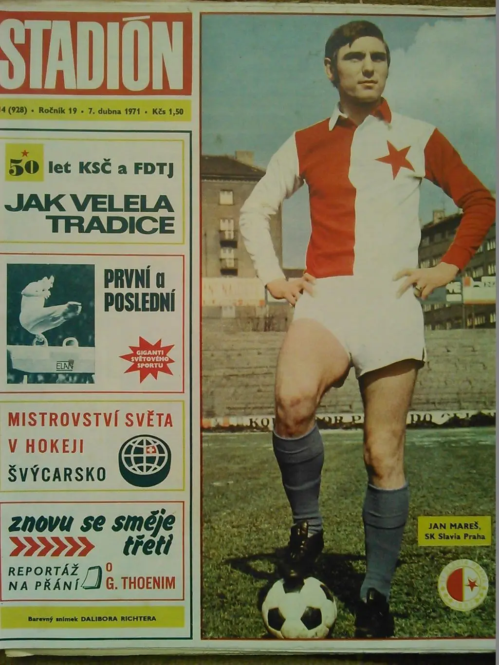 Stadion (Стадион).№ 14 (928) 1971 (Чех.) хокей-ЧМ в Швейцарии. Оптом cкидки 31%!