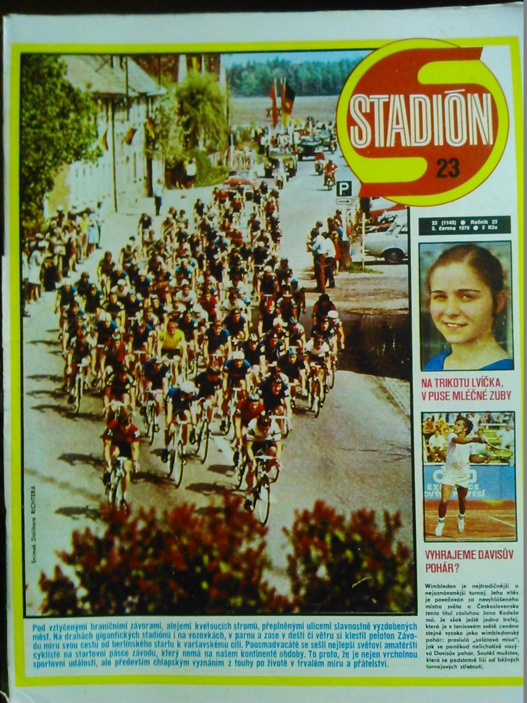 Stadion (Стадион).№ 23.1975.(Чех.) Футбол-Динамо Киев. Теннис. Гуртом знижки 50%