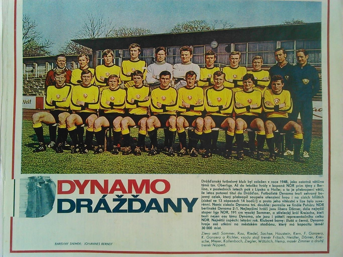 постер Dynamo Drazdany (ДИНАМ0 Дрезден-1971) Оптом скидки до 50%!