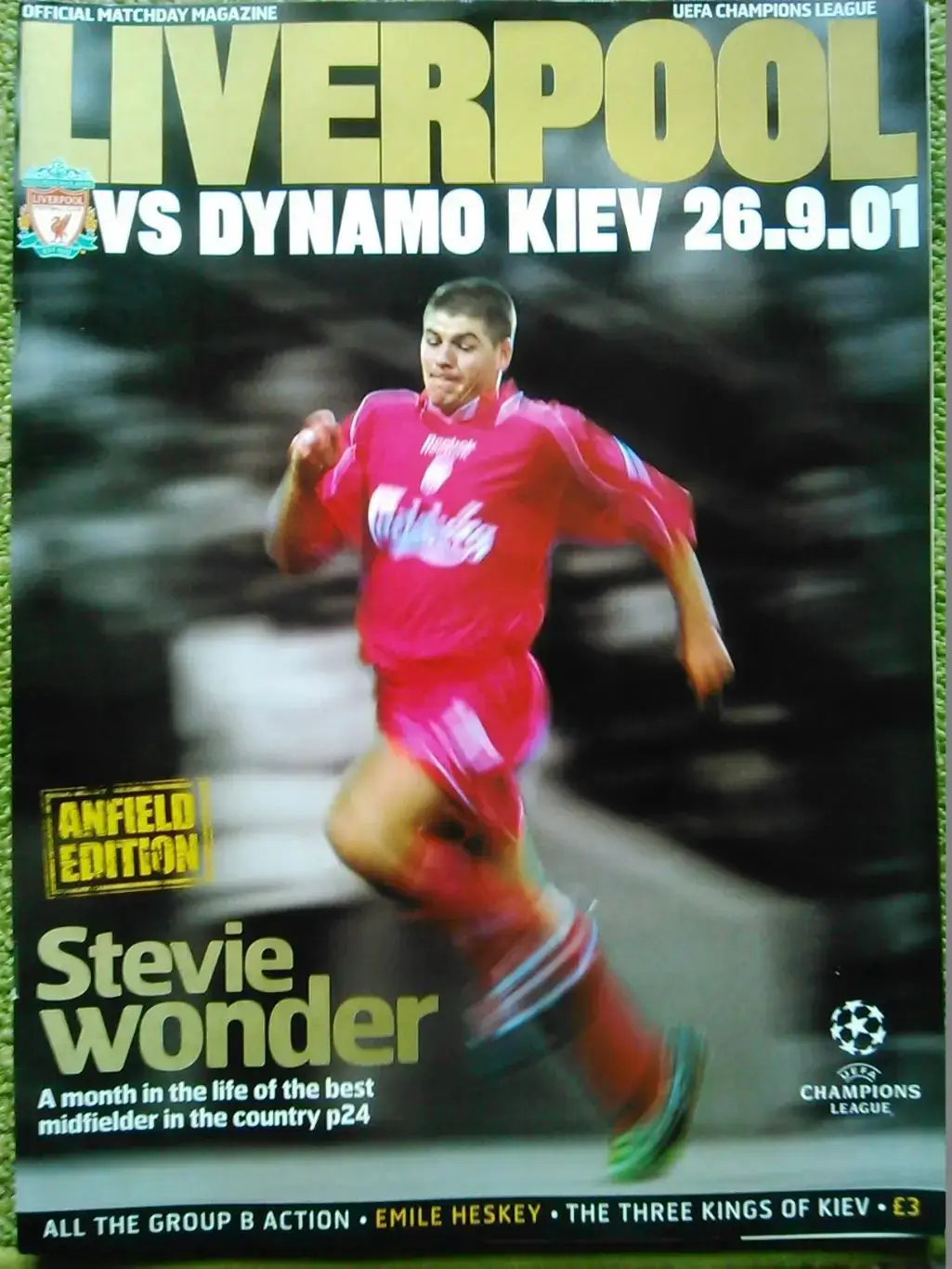 LIVERPOOL ЛИВЕРПУЛЬ - DYNAMO KIEV ДИНАМО Киев. - 26.9.2001. Оптом скидки до 35%!