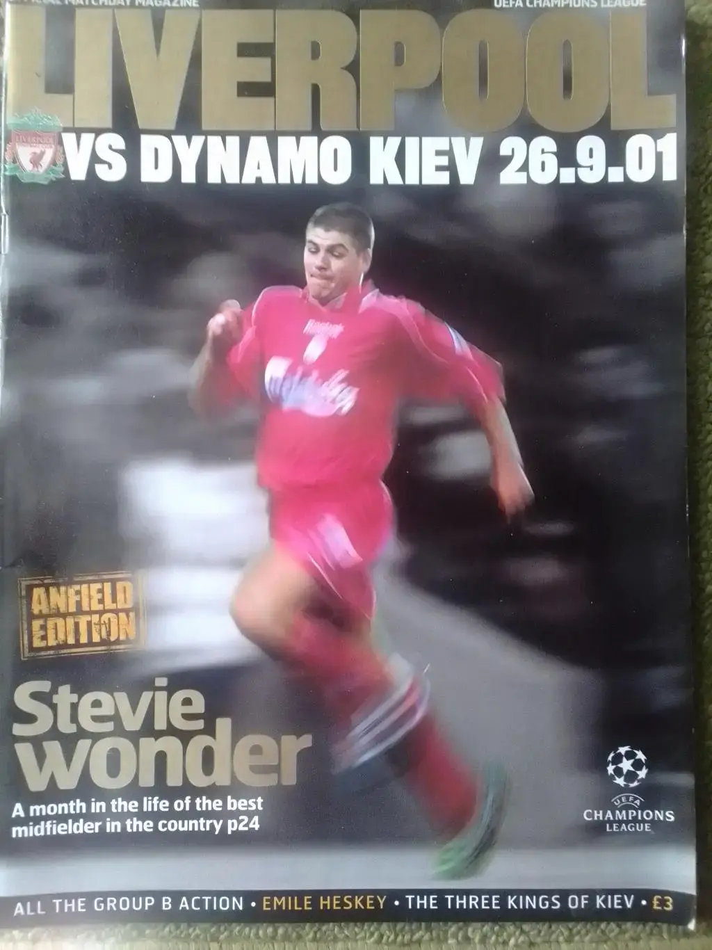 LIVERPOOL ЛИВЕРПУЛЬ - DYNAMO KIEV ДИНАМО Киев. - 26.9.2001. Оптом скидки до 35%! 4