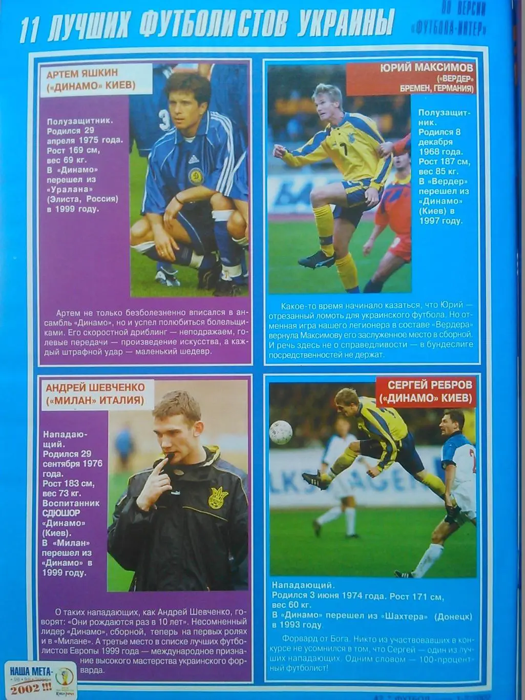 Интер ФУТБОЛ №1-2 2000. Постер-Календарь ЧМ-2002. Оптом скидки до 47%! 1