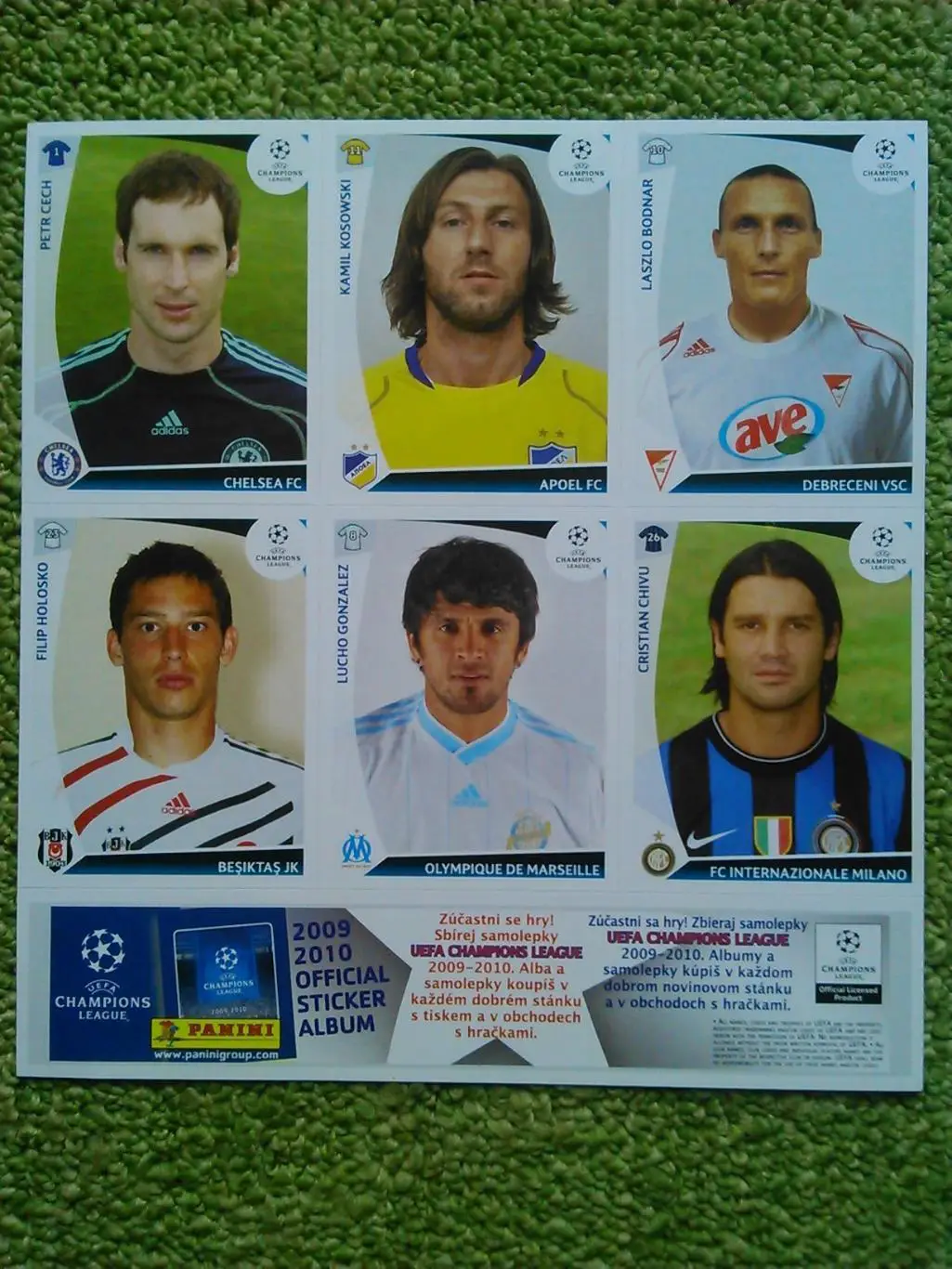 6 стикеров серии Лига ЧЕМПИОНОВ 2009-2010. Чех... Оптом скидки до 49%!