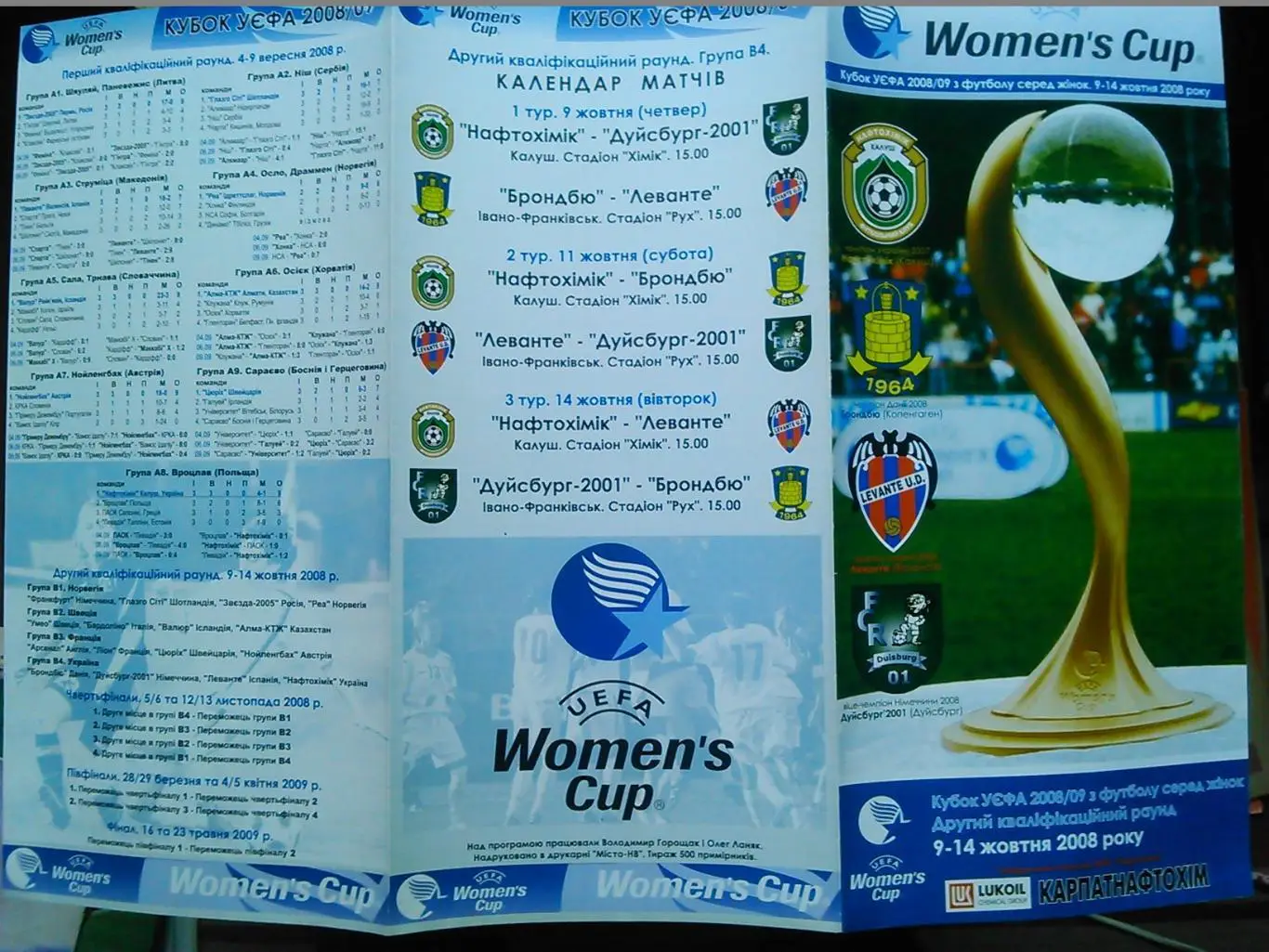 Кубок УЕФА (Калуш,Ів-Фр. 9-14.10.2008) з футболу серед жінок. Оптом скидки 30%!