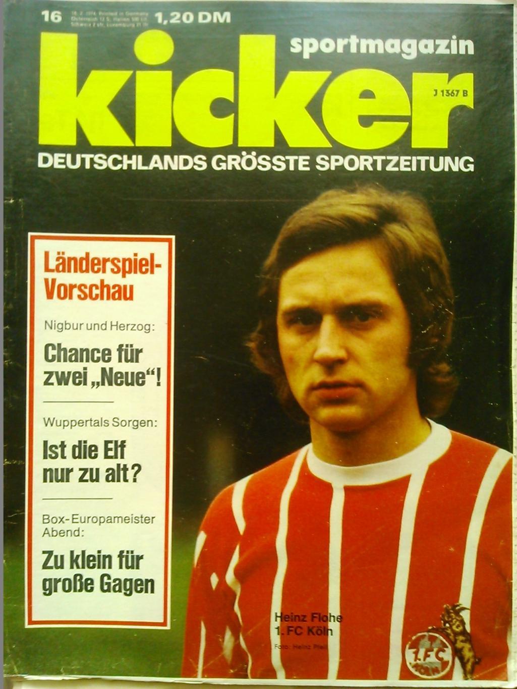 KICKER № 16 1974 ФРГ Футбол Спорт Автомагазин ст 59 67 Оптом скидки до 46