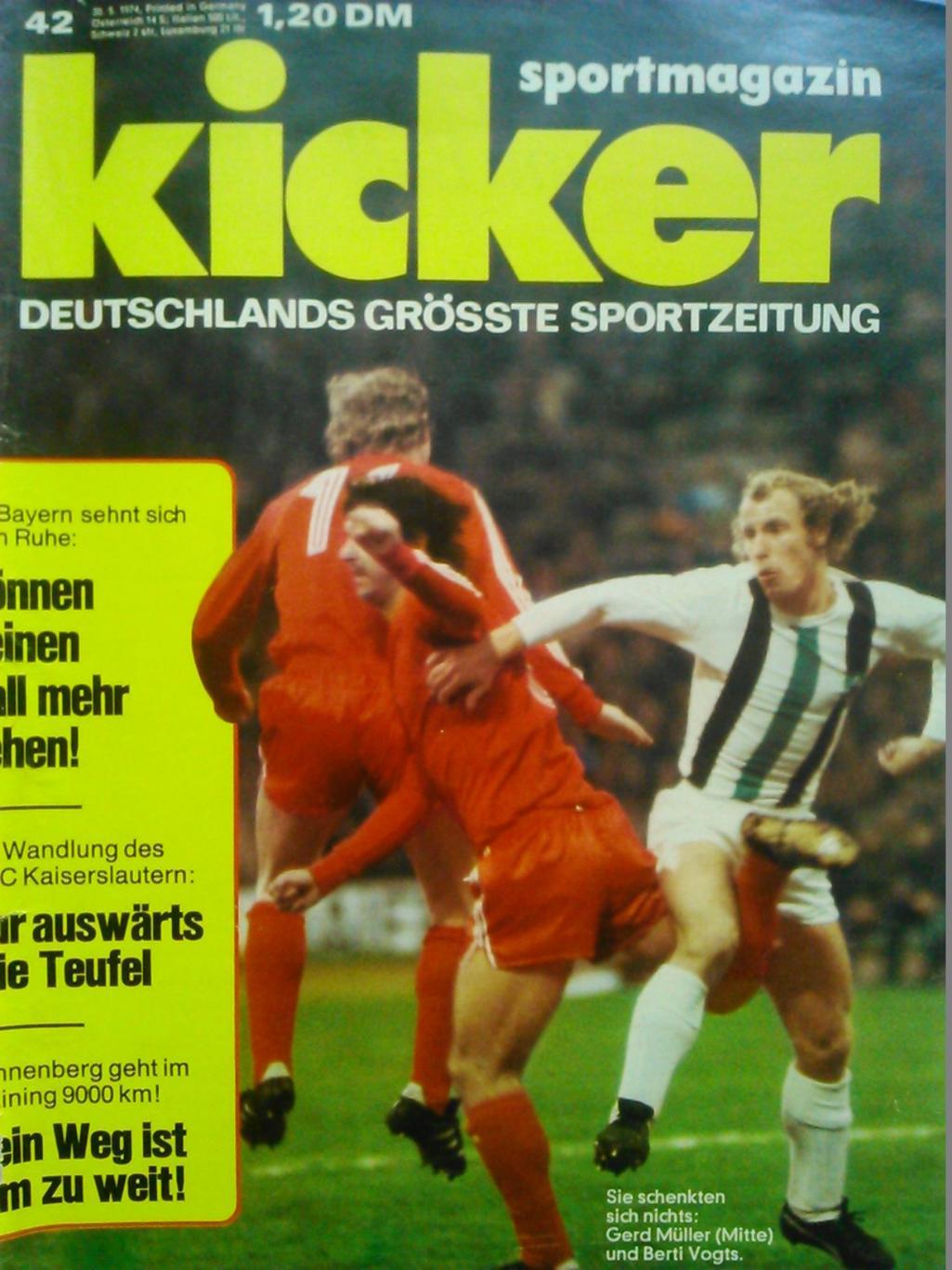 KICKER № 42 1974 ФРГ Футбол Спорт Автомагазин ст 74 92 Оптом скидки до 46