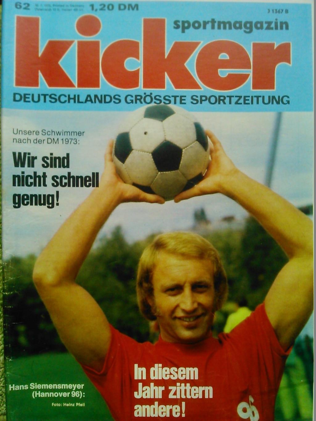 KICKER № 62 1973 (ФРГ) Футбол. Рудаков, СССР. Оптом скидки 46%