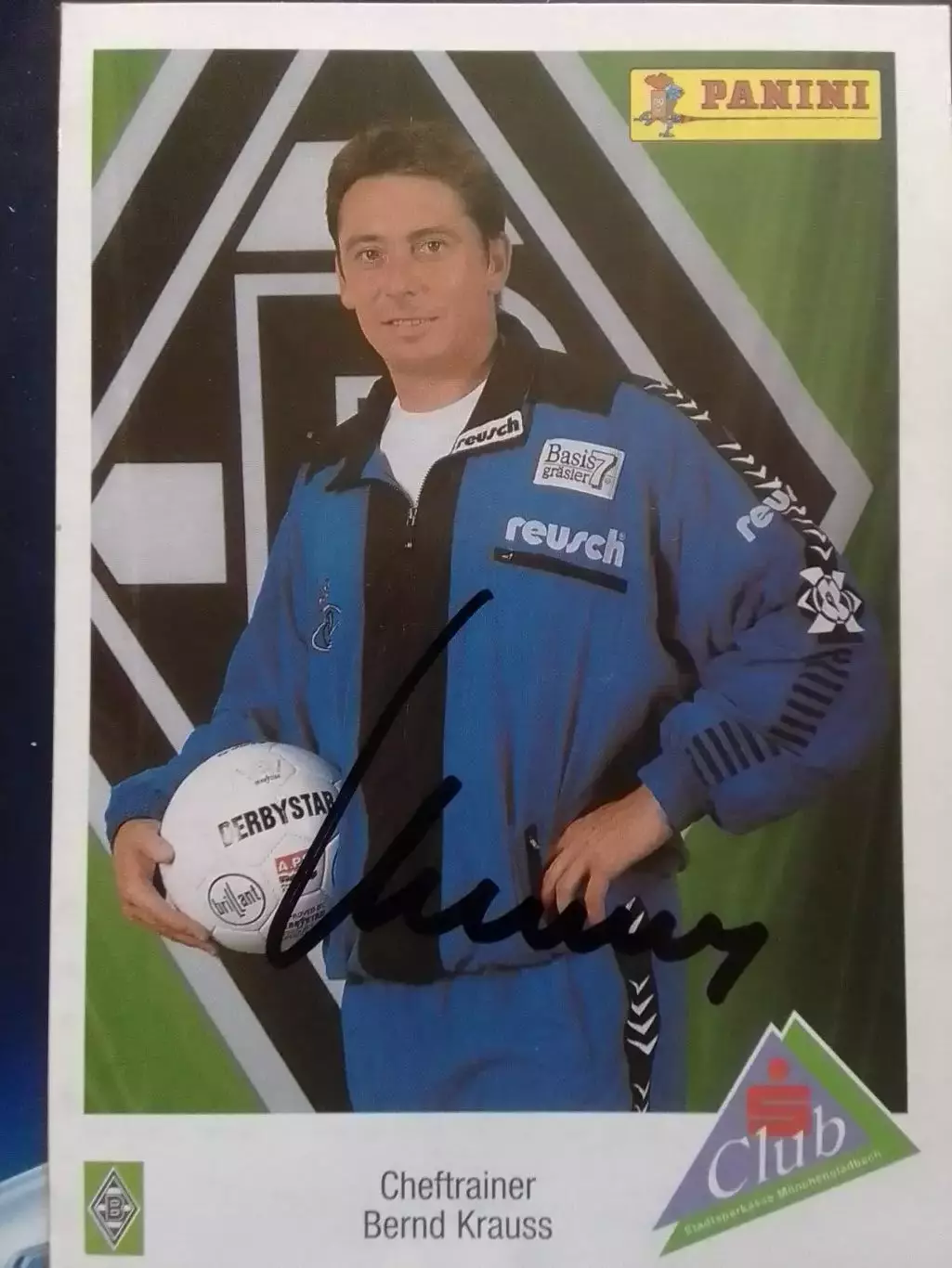 Наклейка PANINI с оригин. автографом Bernd KRAUSS Боруссия Mn. Оптом скидки 30%
