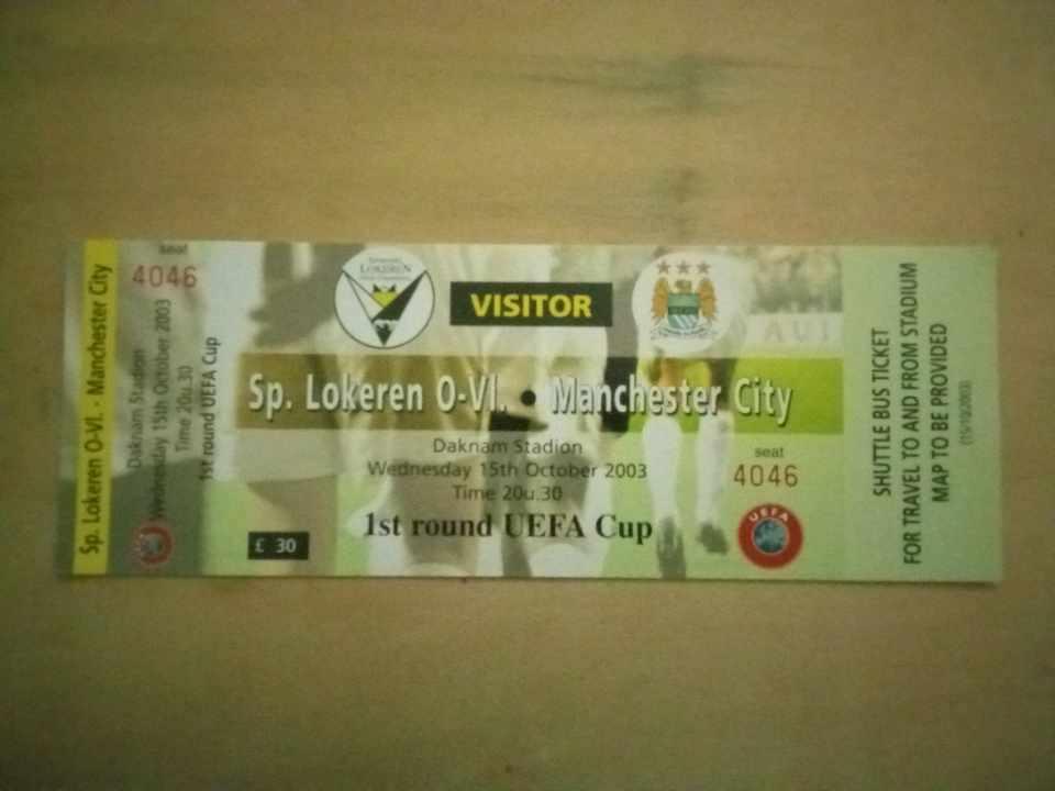 Sp LOKEREN - MANCHESTER CITY. МАНЧЕСТЕР СИТИ 15.10.2003. Оптом скидки до 40%!