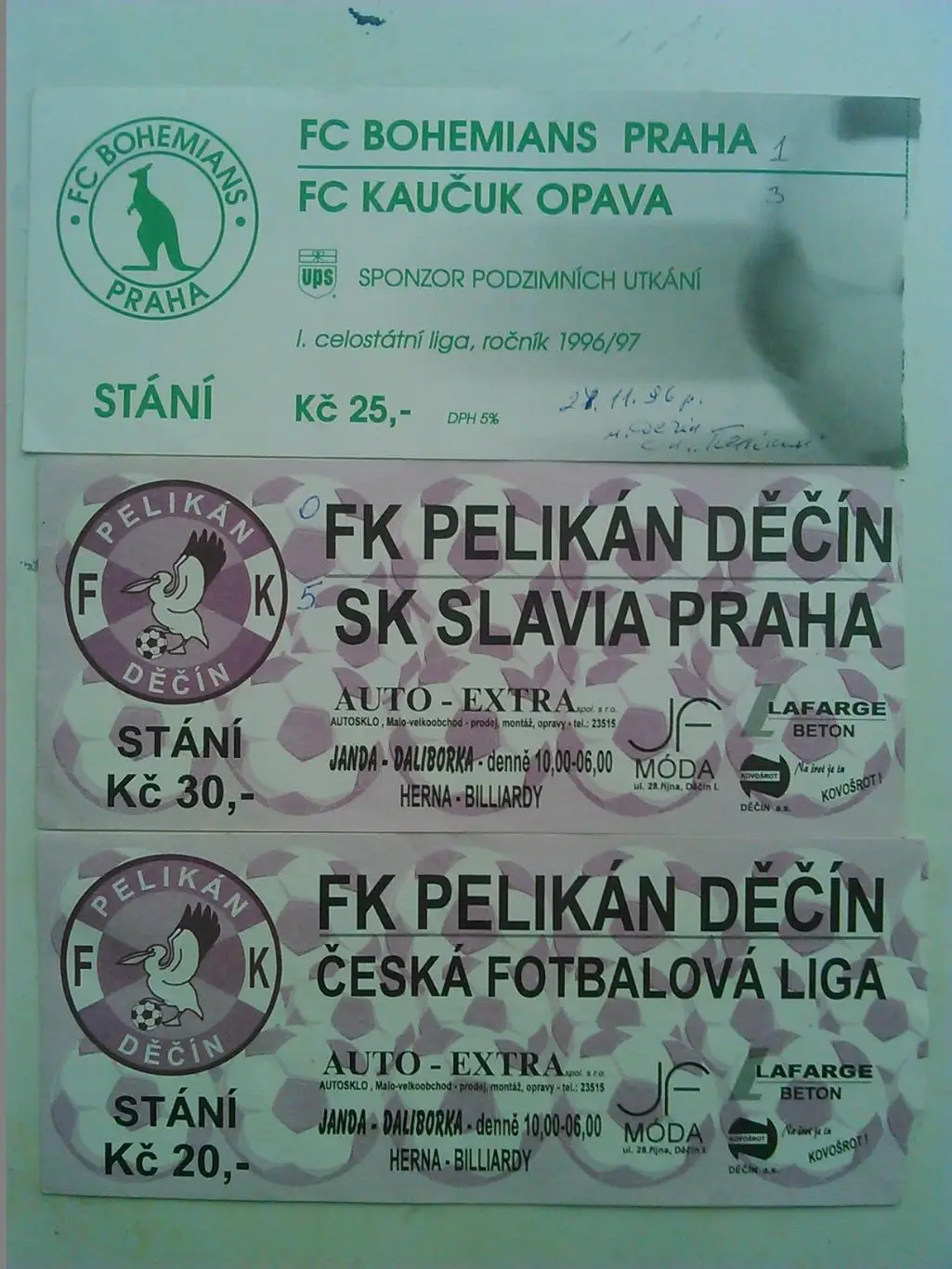 FС PELIKAN DECIN- SK SLAVIA Praha 16.04.1997. 1/8 кубка Чех. Оптом скидки до 35%