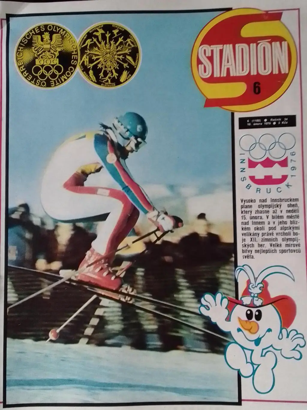 Stadion Стадион.№ 6.1976.Чех. Постер- УЕЛЬС. Динамо К. Хокей. Оптом скидки 35%!