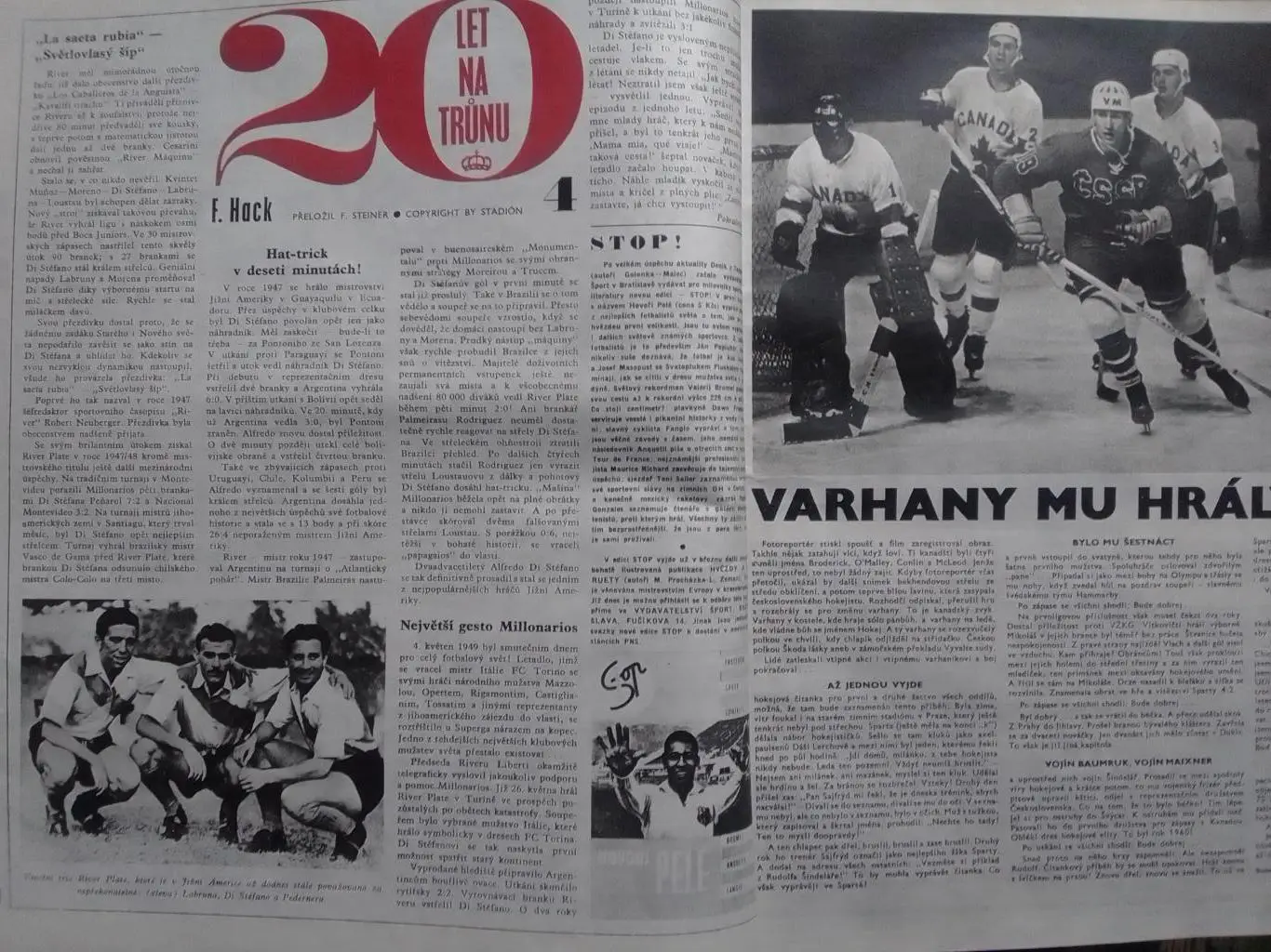 Stadion (Стадион).№ 4 1966 (662 Чех.) Хоккей-Канада. Футбол. Оптом cкидки 35%! 1