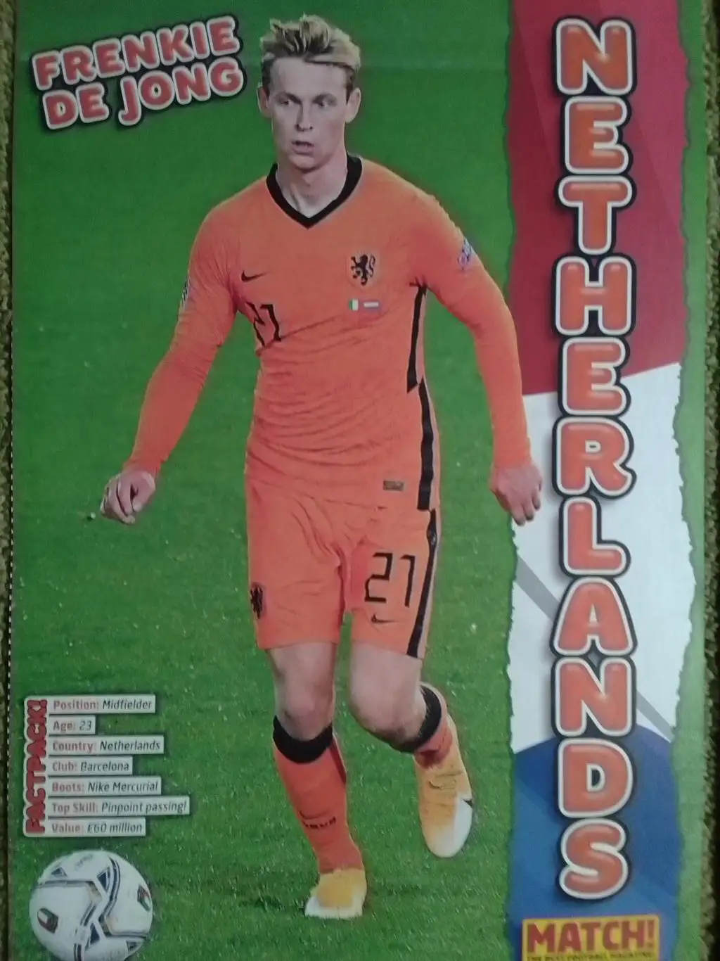 Frenkie De YOUNG Френки Де ЙОНГ Нидерланди (20 х 30 см.) Оптом скидки до 30%!