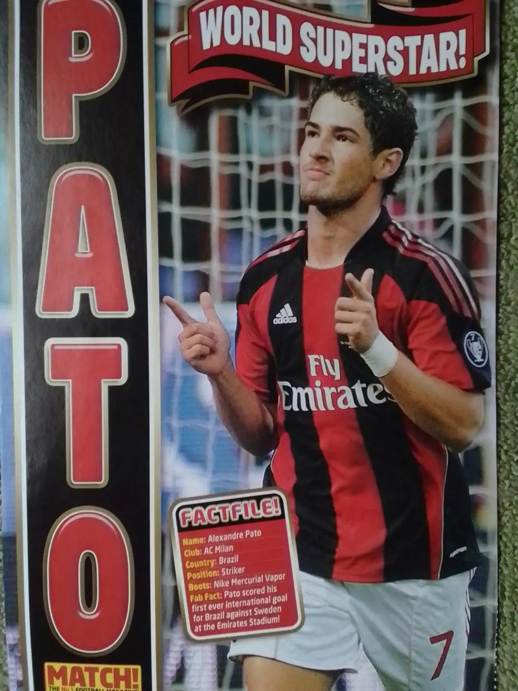 AC MILAN. МИЛАН - PATO, ПАТО / РОББЕН БАВАРИЯ. (20 х 30 см.) Оптом скидки 30%!